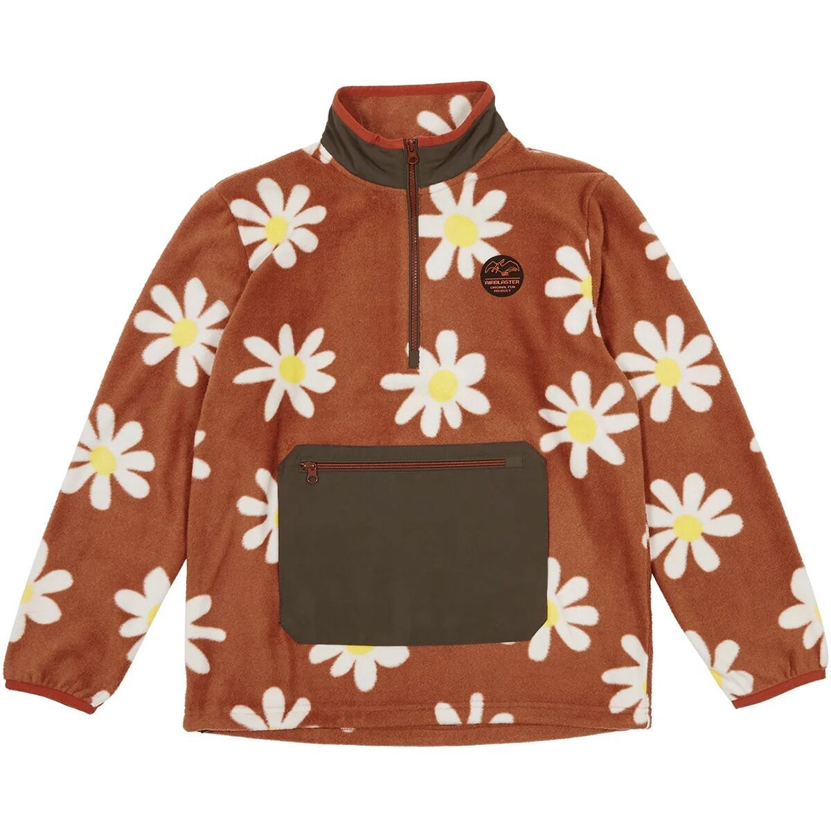 Image of Airblaster Fleece 1/2-Zip Jacket - Men's Rust Big Daisy, XL