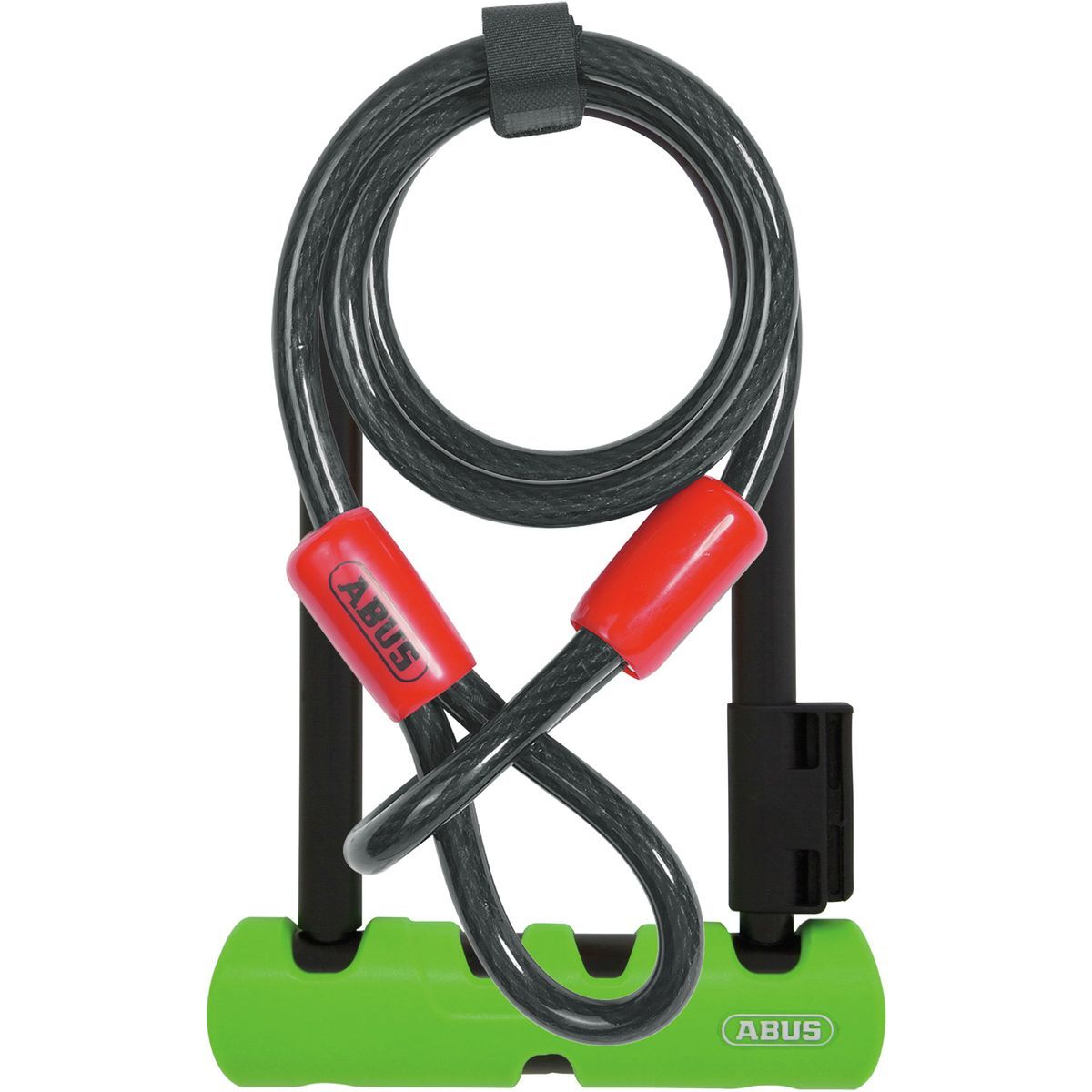 Image of Abus Ultra 410 Mini U-Lock w/ Cobra Cable Black/Green, 7in/120cm cable