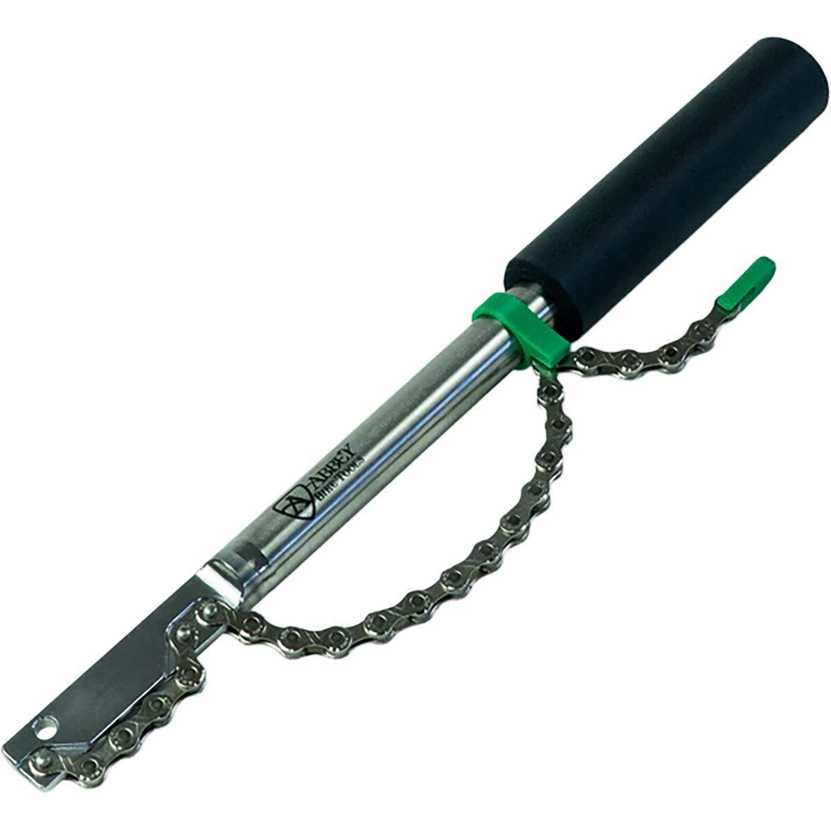 Image of Abbey Bike Tools Shop Whip-It Chain Whip Silver/Green, One Size