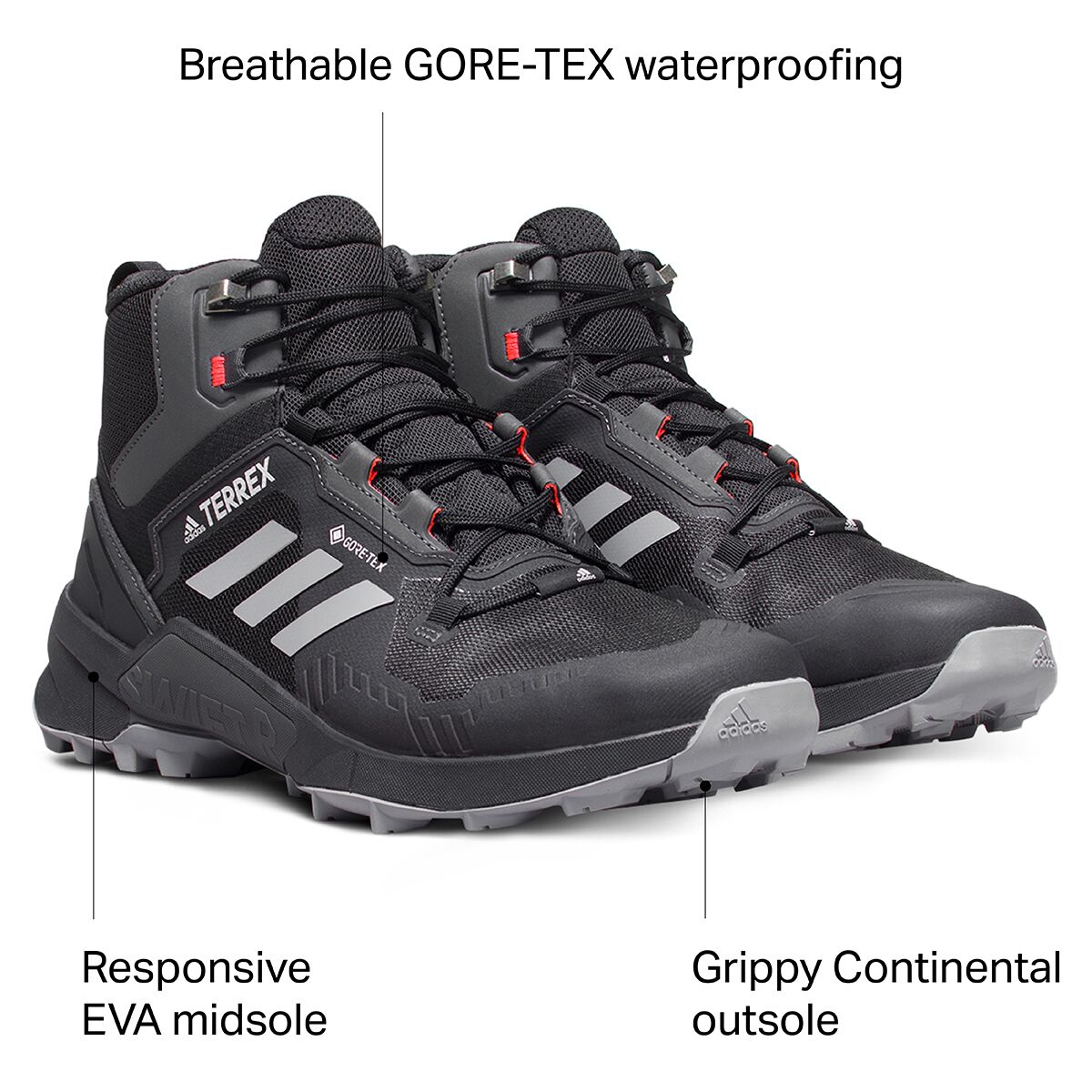 Adidas Continental Terrex Swift R3 Mid Hiking Shoes - Size 12 Cut in half: Adidas Terrex Swift R3 GTX Review | RunRepeat main image 3