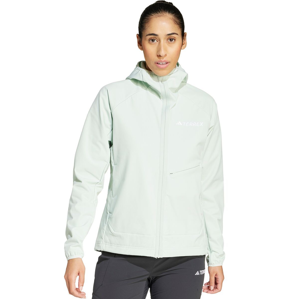 Adidas TERREX Xperior Medium Fleece Hooded Jacket - Women's Linen Green, L