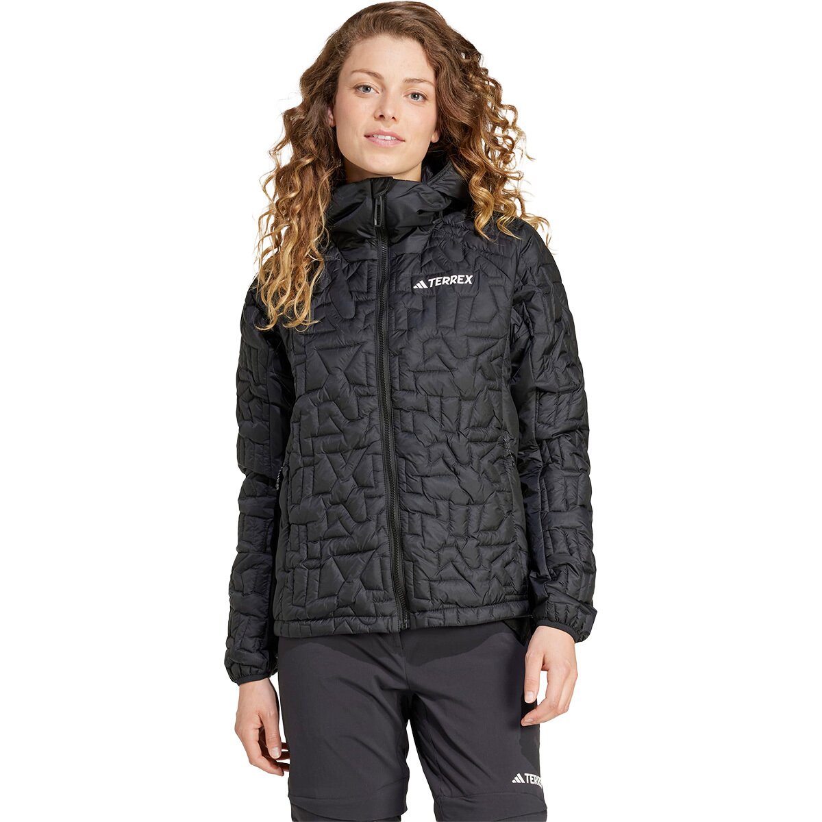 Image of Adidas TERREX Xperior Primaloft Loose Fill Hooded Jacket - Women's Black, XS