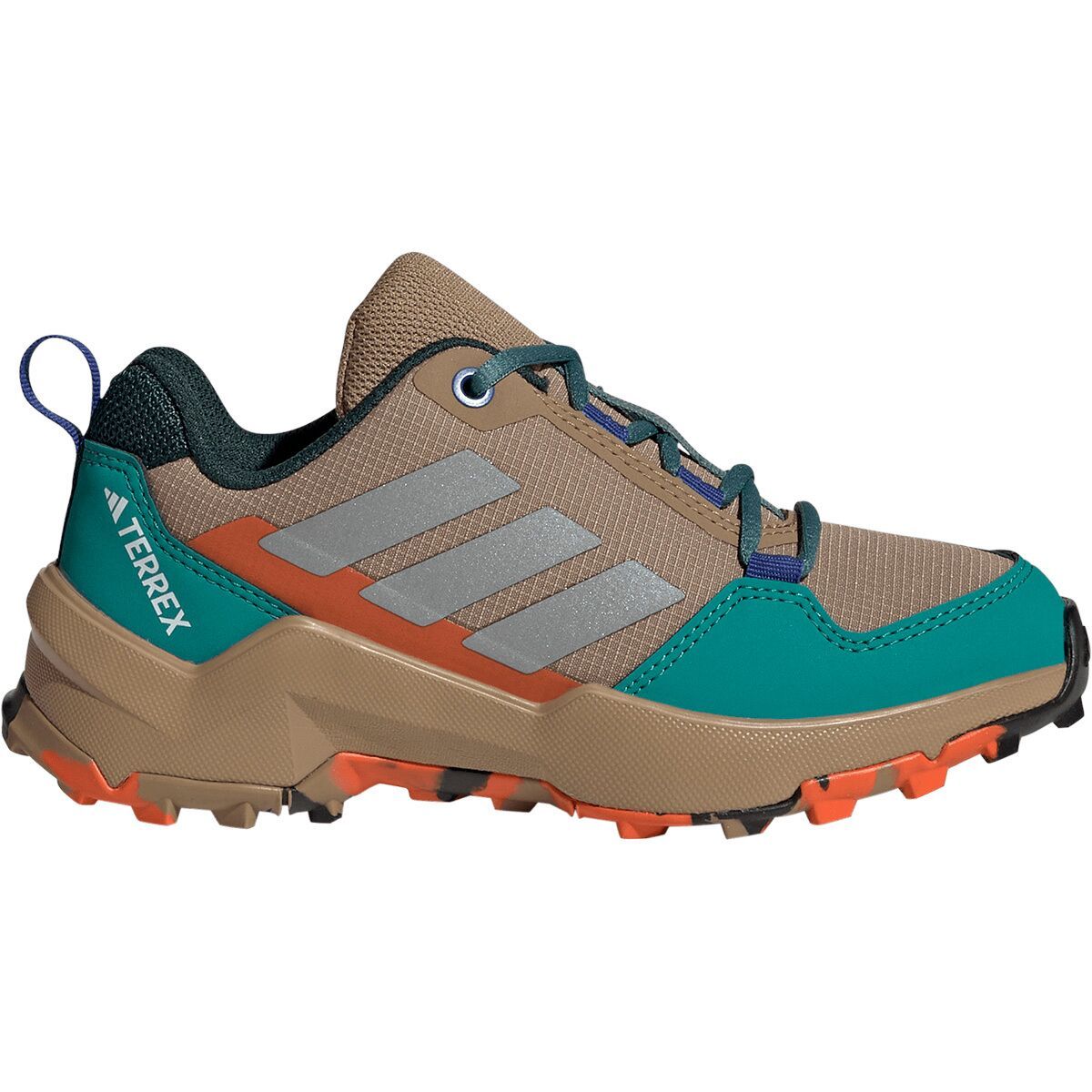 Image of Adidas TERREX AX4R Hiking Shoe - Kids' Cardboard/Matte Silver/Pure Teal, 3.0