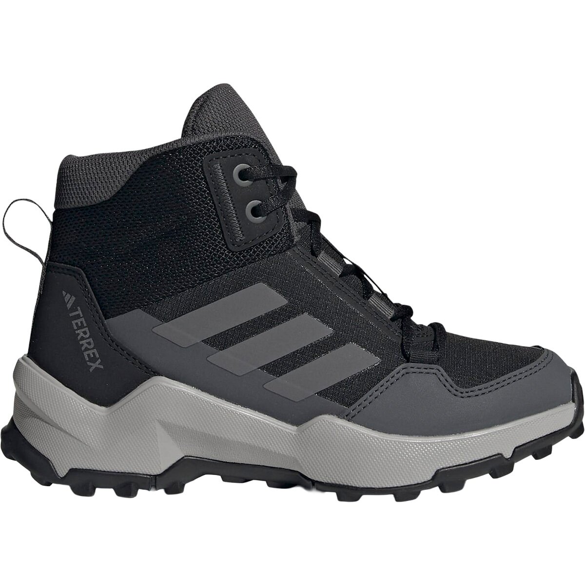 Image of Adidas TERREX AX4R Mid Hiking Shoe - Little Kids' Core Black/Grey Four/Grey Six, 11.0