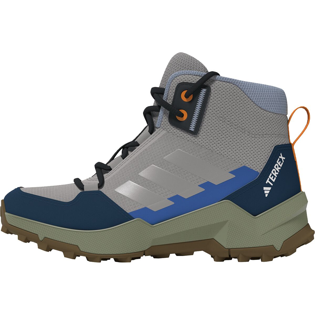 Image of Adidas TERREX Terrex AX4R Mid Hiking Shoe - Kids' Grey Two/Reflective Silver/Glow Blue, 3.0