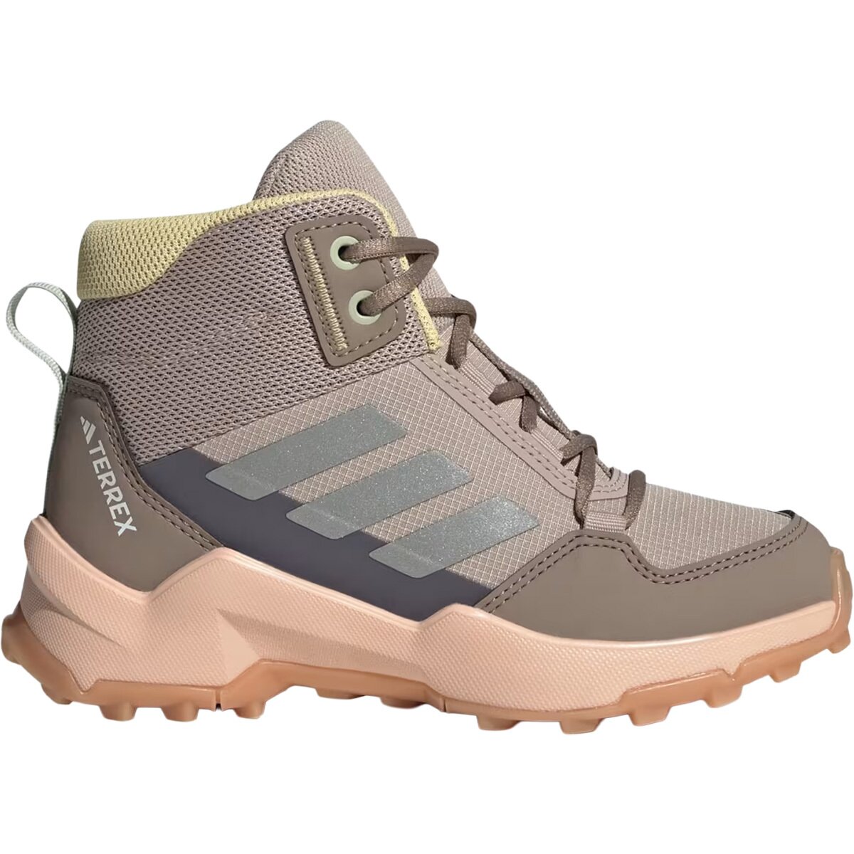 Image of Adidas TERREX Terrex AX4R Mid Hiking Shoe - Kids' Wonder Taupe/Reflective Silver, 4.0
