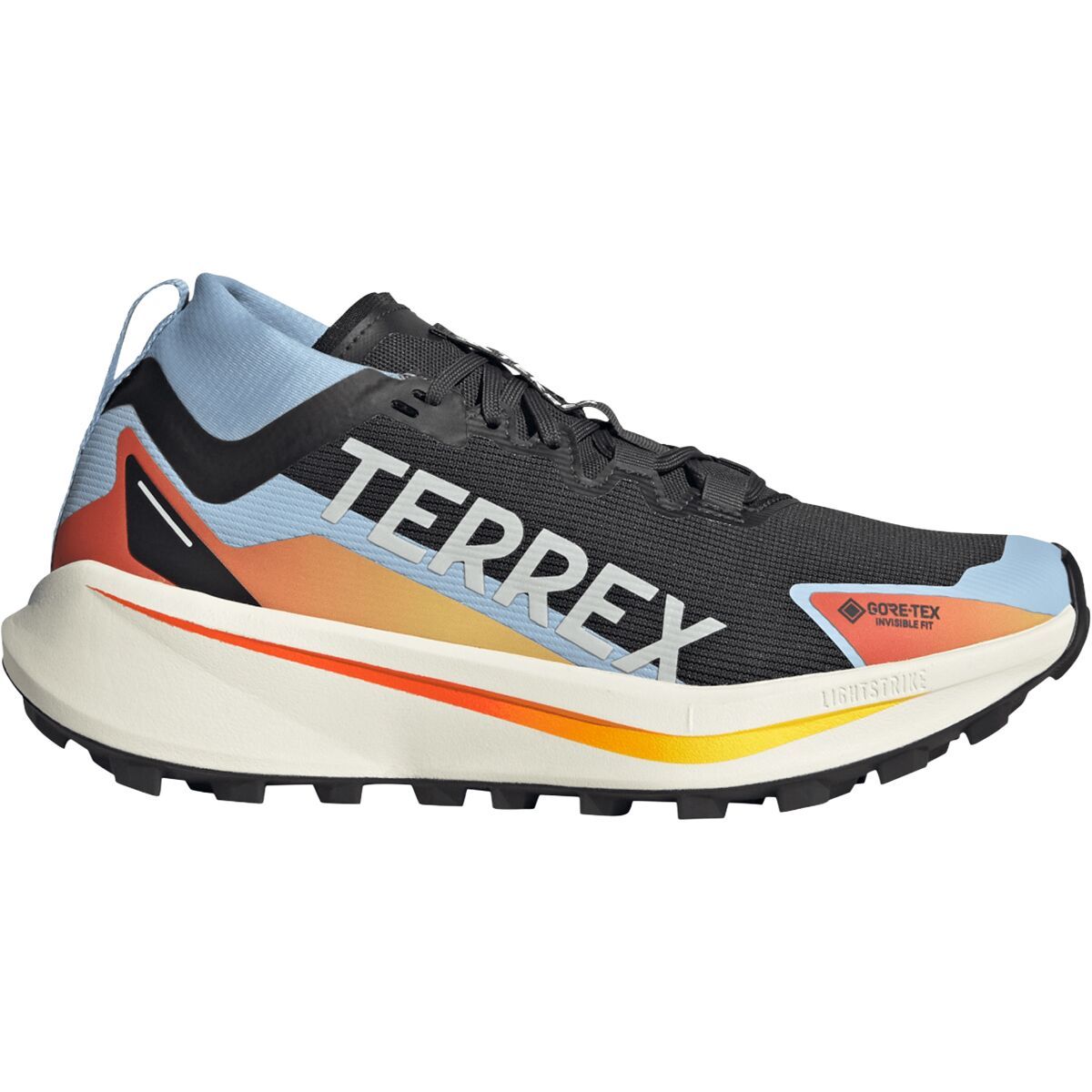 Image of Adidas TERREX Terrex Agravic GTX Trail Running Shoe - Women's Core Black/Ftwr White/Glow Blue, 7.5