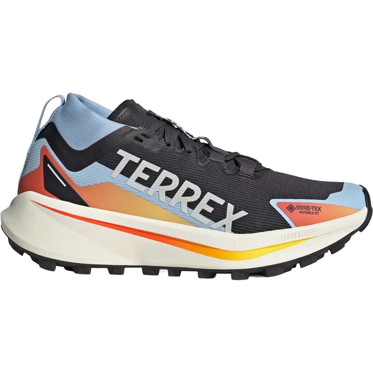 Image of Adidas TERREX Terrex Agravic GTX Trail Running Shoe - Women's Core Black/Ftwr White/Glow Blue, 6.5