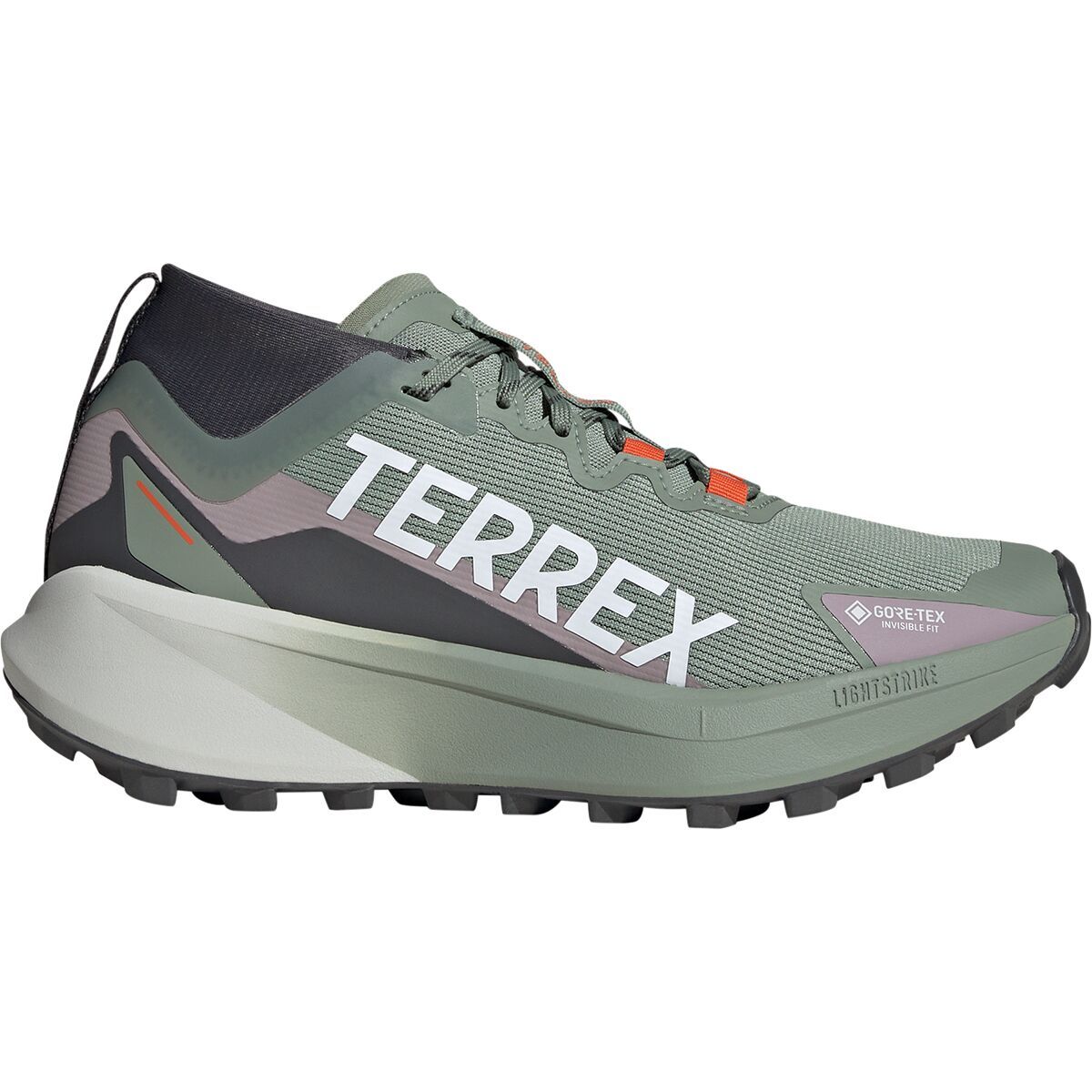 Adidas TERREX Terrex Agravic GTX Trail Running Shoe - Women's Silver Green/Ftwr White/Preloved Fig, 7.5