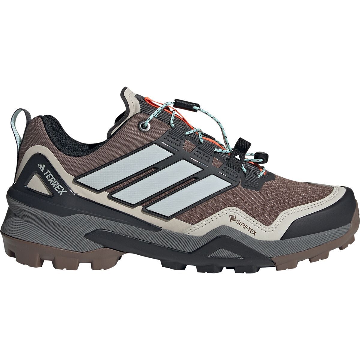 Image of Adidas TERREX Terrex Skychaser GTX Hiking Shoe - Women's Earth Strata/Grey One/Semi Flash Aqua, 7.0