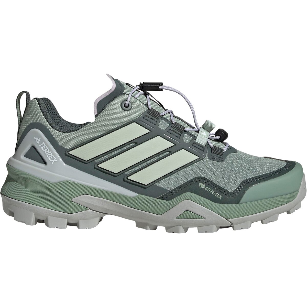 Image of Adidas TERREX Terrex Skychaser GTX Hiking Shoe - Women's Silver Green/Linen Green/Legend Ivy, 8.5