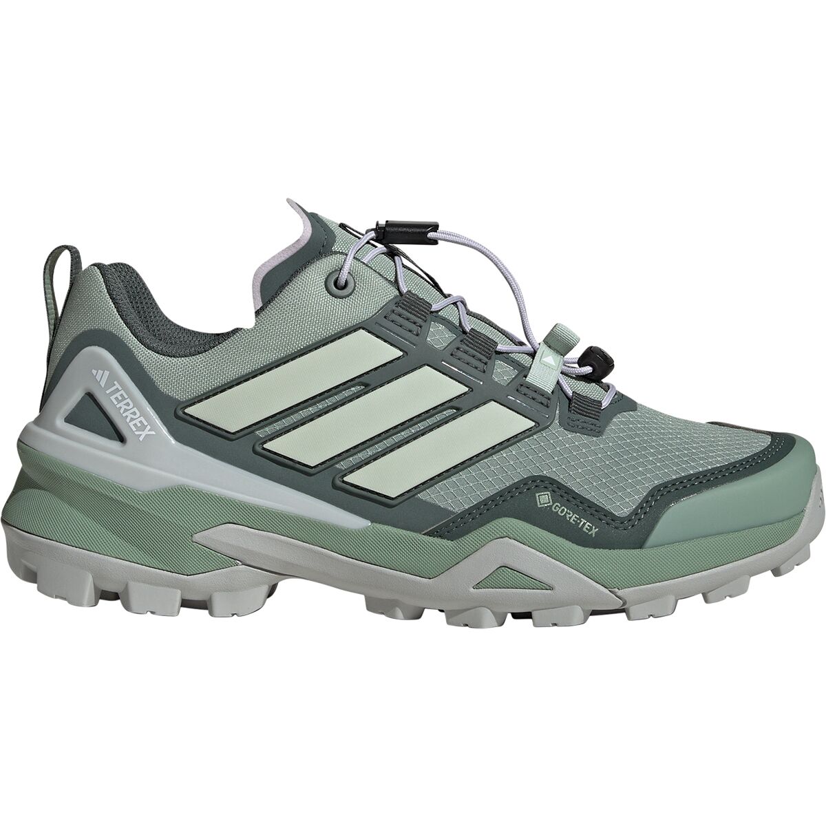 Image of Adidas TERREX Terrex Skychaser GTX Hiking Shoe - Women's Silver Green/Linen Green/Legend Ivy, 9.0