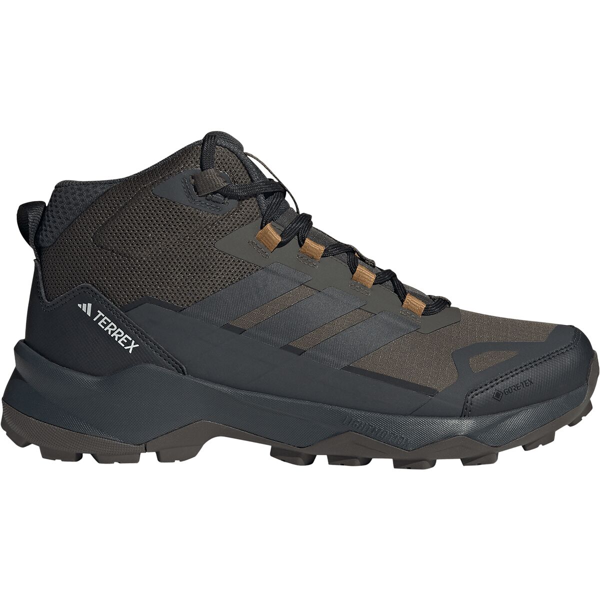 Image of Adidas TERREX Terrex Skychaser AX5 Mid GTX Hiking Boot - Men's Shadow Olive/Carbon/Bronze Strata, 10.5
