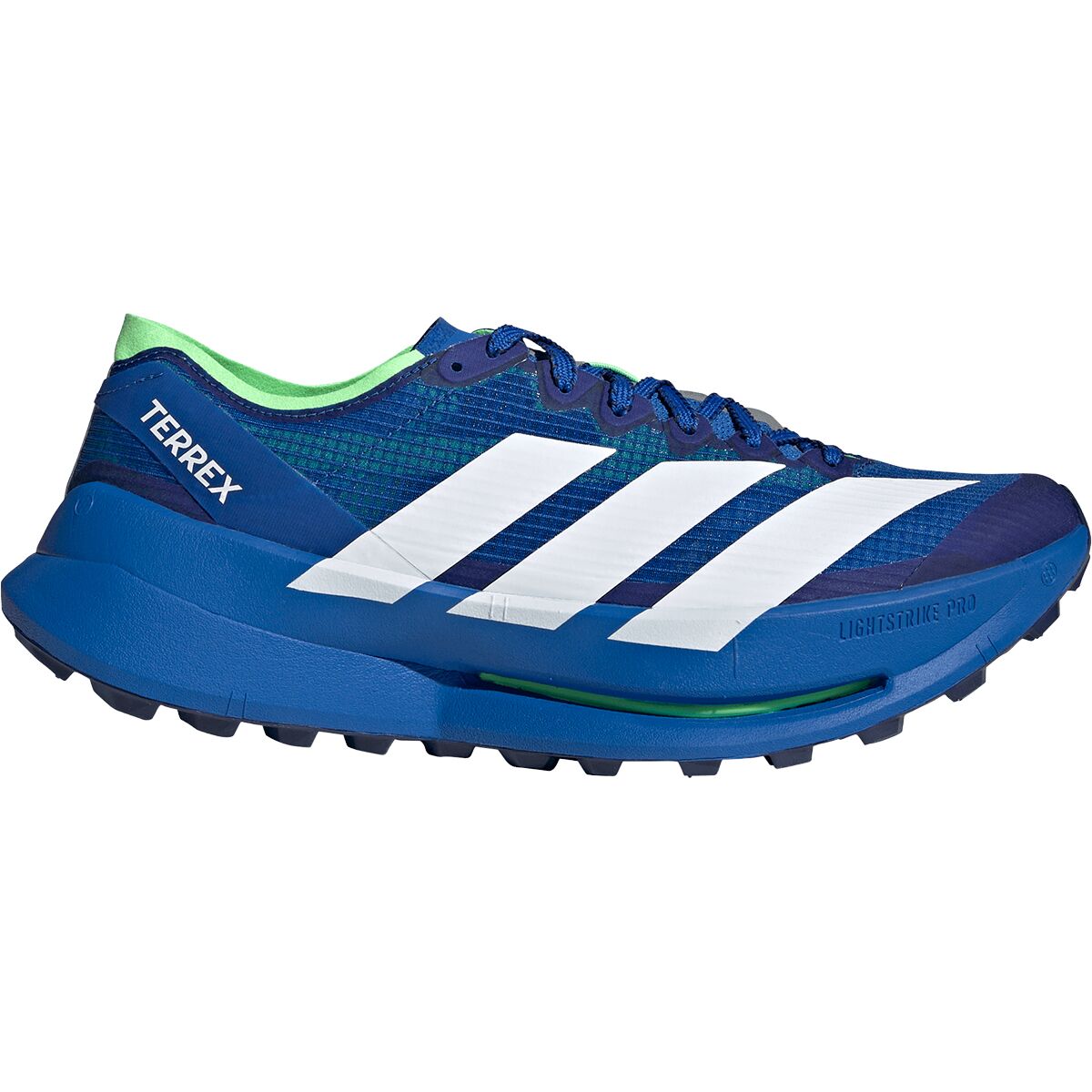 Image of Adidas TERREX Terrex Agravic Speed Ultra 2 Trail Running Shoe - Men's Blue/Ftwr White/Lime Burst, 11.5