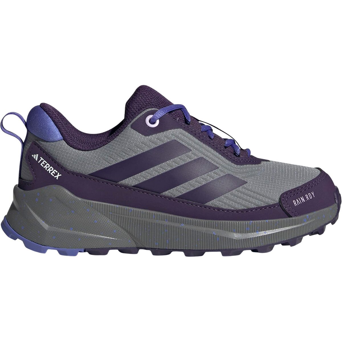 Image of Adidas TERREX Terrex Trailmaker 2 RAIN.RDY Hiking Shoe - Kids' Grey Three/Aurora Plum/Semi Cobalt Blue, 4.0