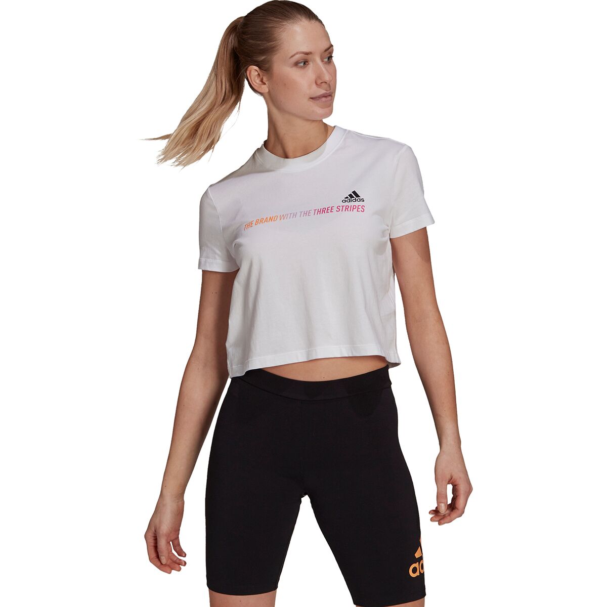 Adidas Gradient Logo Cropped T-Shirt - Women's