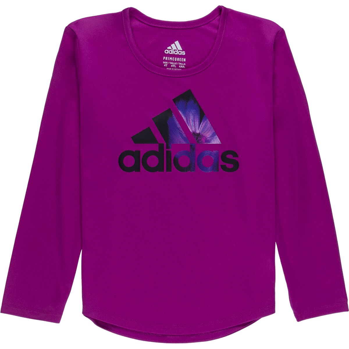 Adidas Poly Graphic Long-Sleeve Scoop Neck T-Shirt - Toddler Girls'