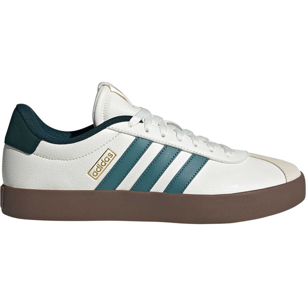 Image of Adidas VL Court 3.0 Shoe - Men's Core White/Preloved Teal/Aurora Ivy, 10.5