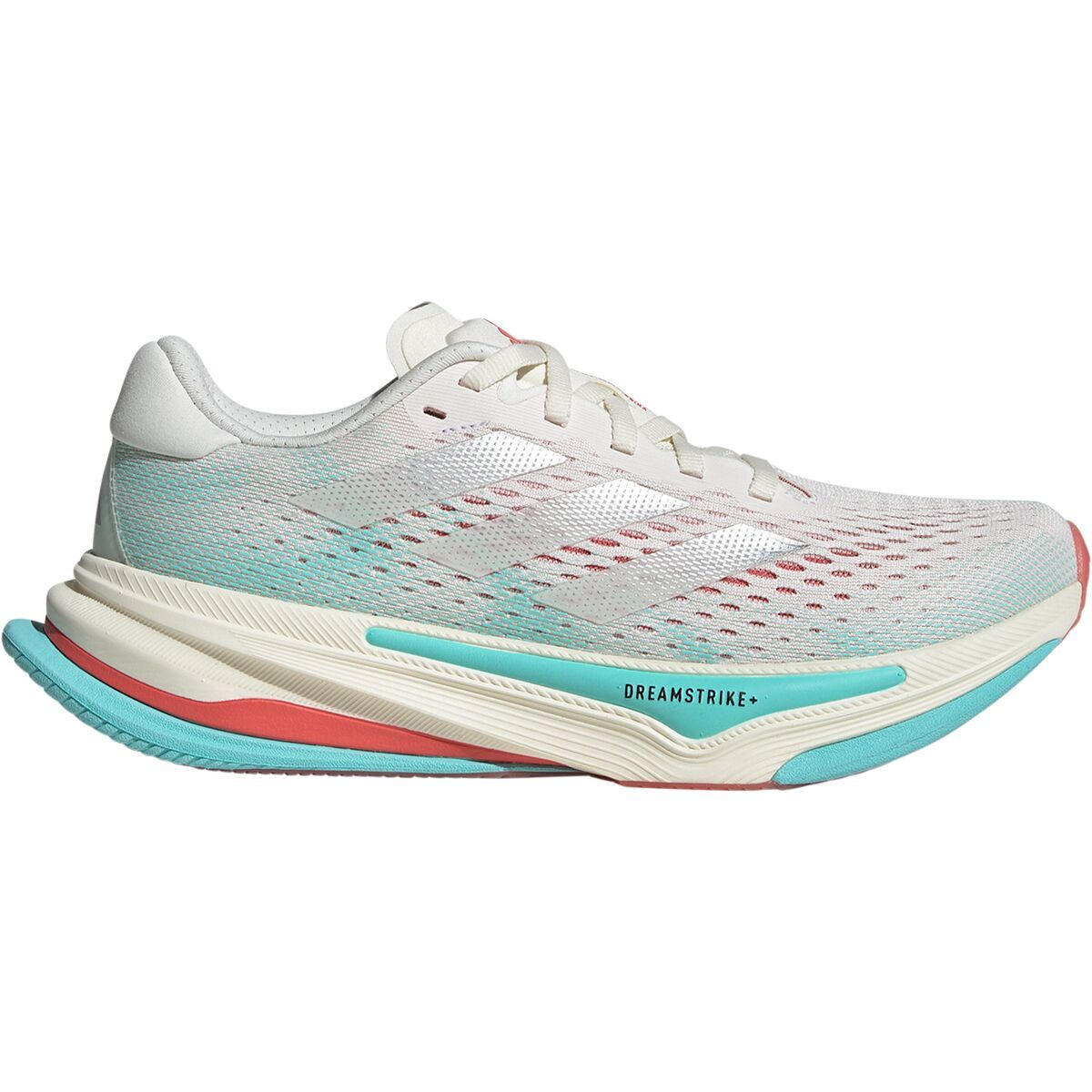 Image of Adidas Supernova Workhorse Running Shoe - Women's Off White/Silver Metallic/Flash Aqua, 9.0