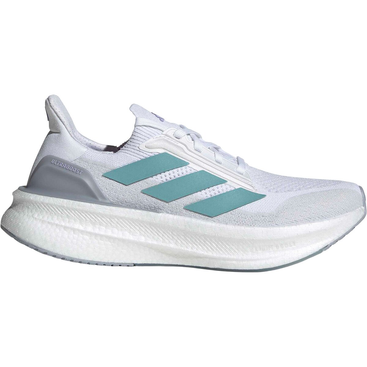 Image of Adidas Ultraboost 5X Running Shoe - Women's Ftwr White/Mint Ton/Glow Purple, 9.0