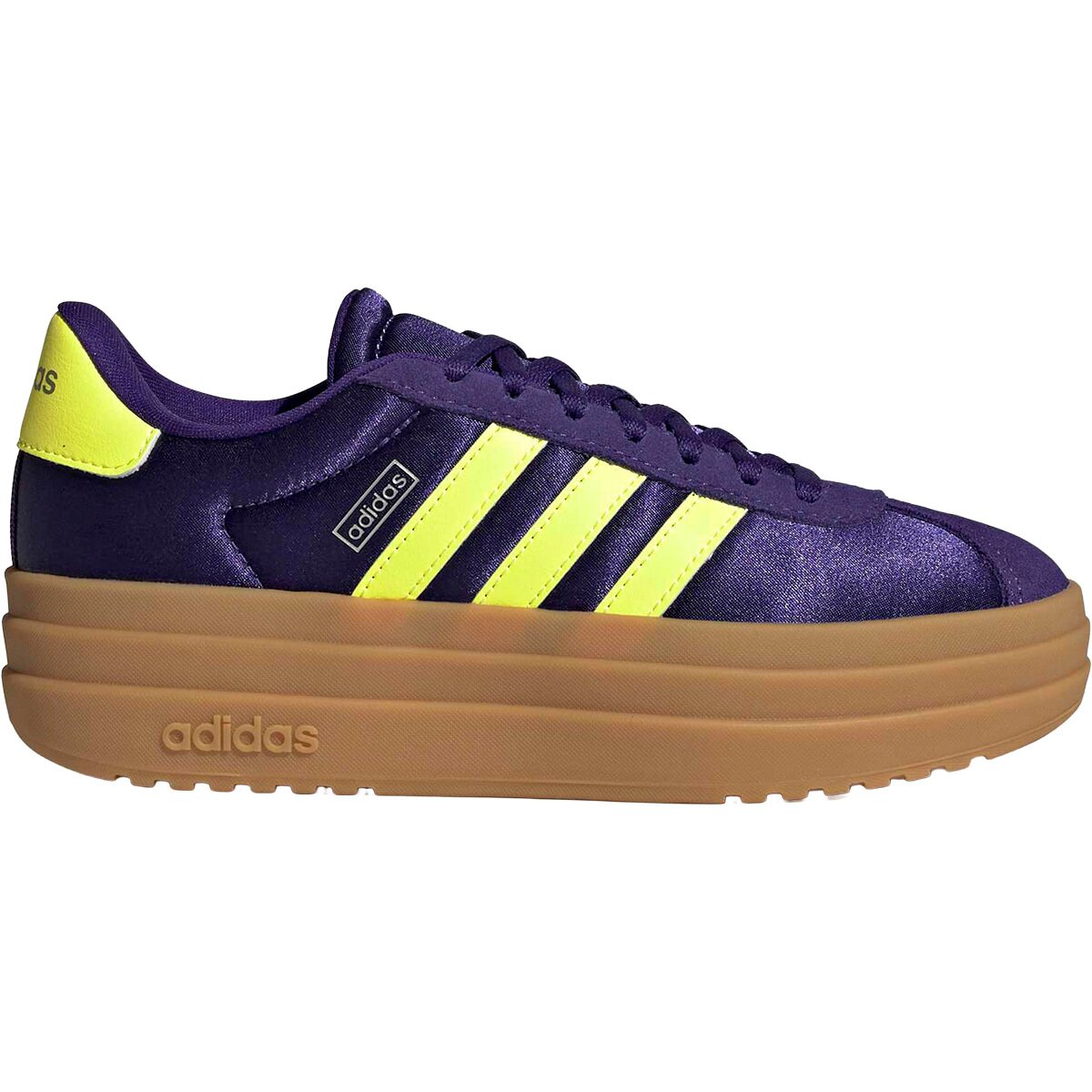 Image of Adidas VL Court Bold Shoe - Kids' Collegiate Purple/Hi-res Yellow, 6.0