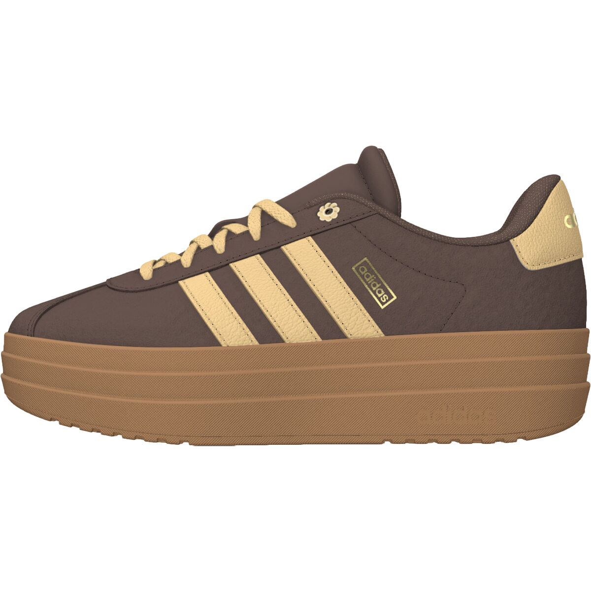 Image of Adidas VL Court Bold Shoe - Kids' Earth Strata/Orbit Green Tint/GUM3, 5.0