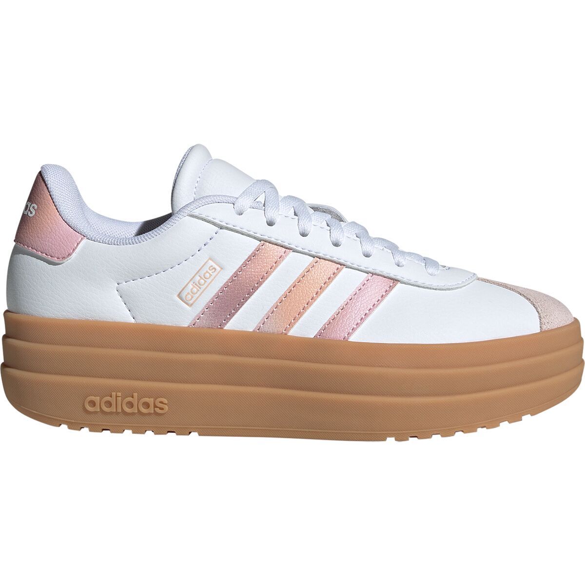 Adidas VL Court Bold Shoe - Kids' Ftwr White/Powder Coral/Gum 3, 4.0