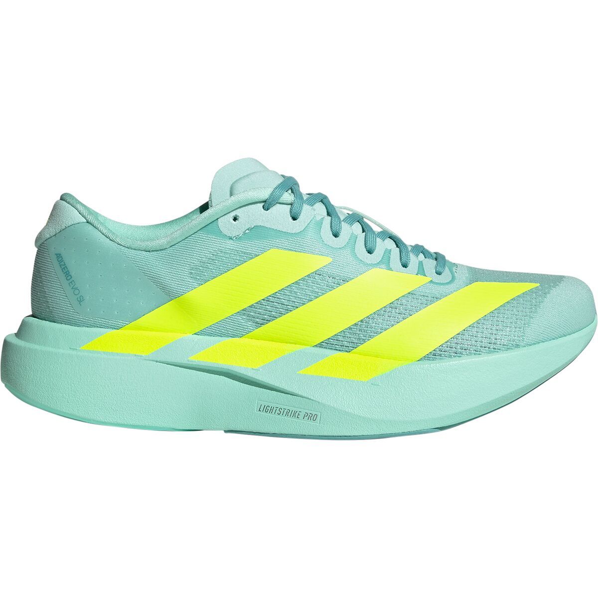 Image of Adidas Adizero Evo SL Running Shoe - Women's Semi Flash Aqua/Lucid Lemon/Mint Ton, 7.5