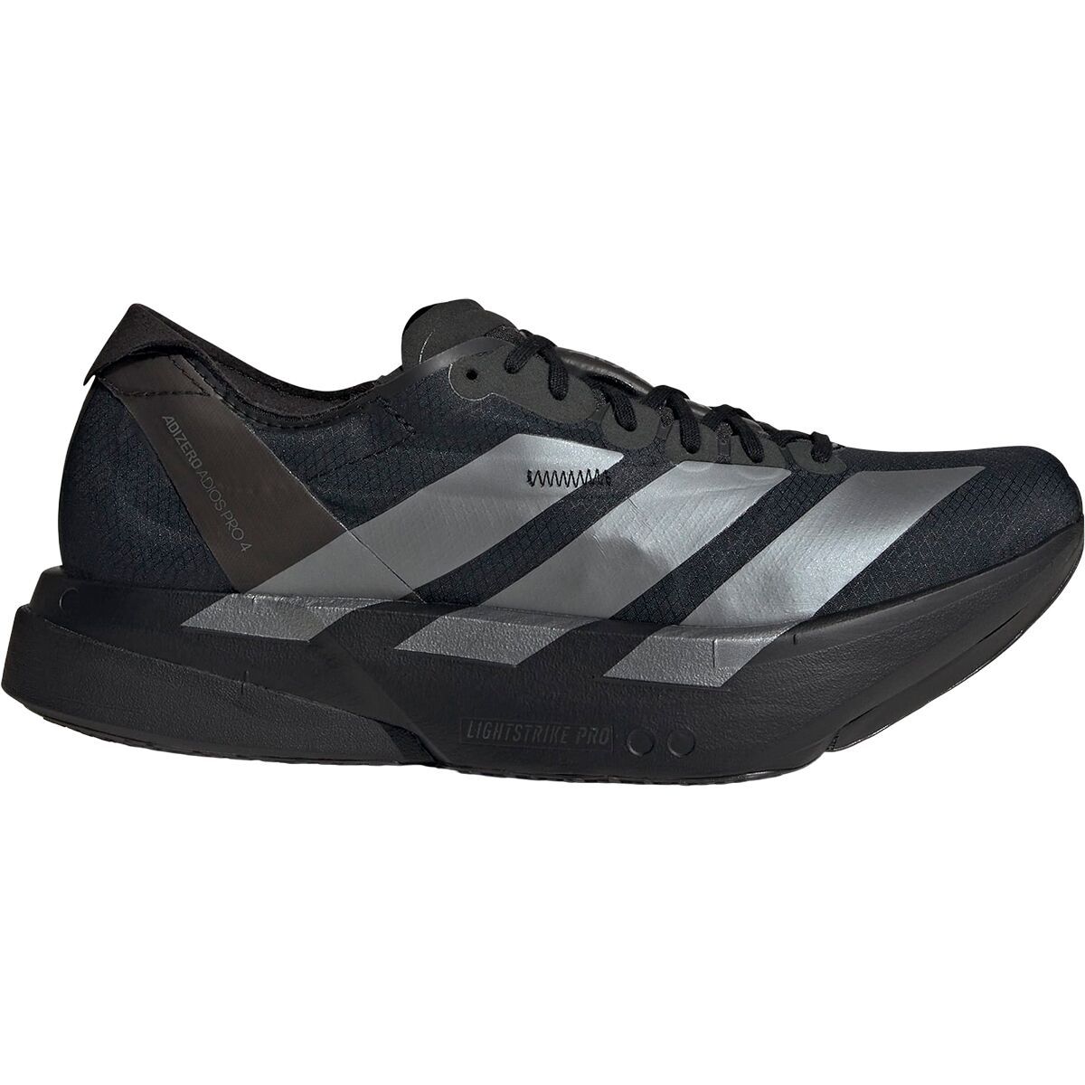 Image of Adidas Adizero Adios Pro 4 Running Shoe - Men's Core Black/Iron Metallic/Carbon, 9.0