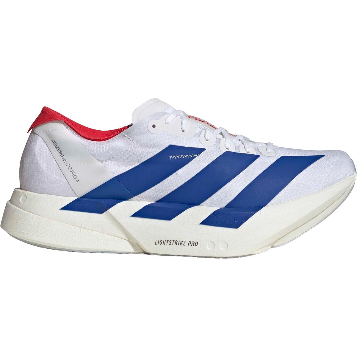 Image of Adidas Adizero Adios Pro 4 Running Shoe - Men's Ftwr White/Royal Blue/Pury Ruby, 8.5