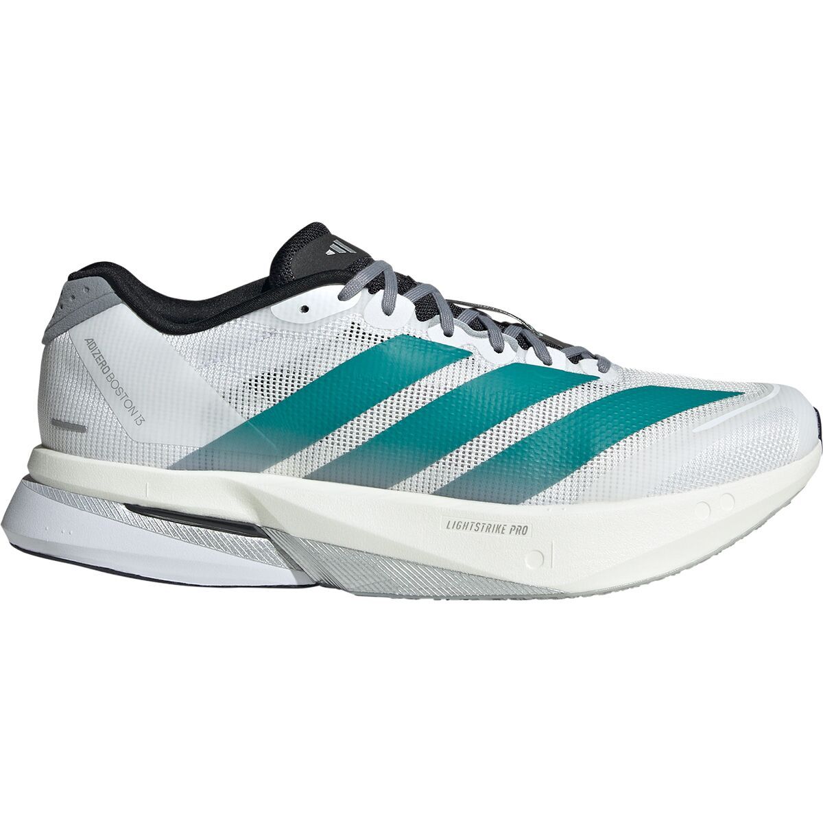 Image of Adidas Adizero Boston 13 Running Shoe - Men's Ftwr White/Pure Teal/Grey, 8.5