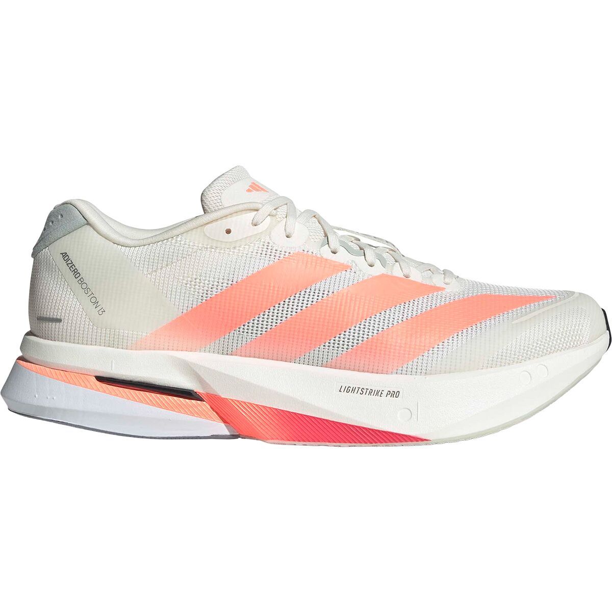 Image of Adidas Adizero Boston 13 Running Shoe - Men's Off White/Lucid Orange/Grey, 9.0