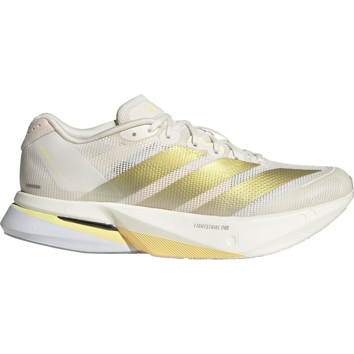 Image of Adidas Adizero Boston 13 Running Shoe - Women's Chalk White/Gold Metallic/Orange Tint, 7.0