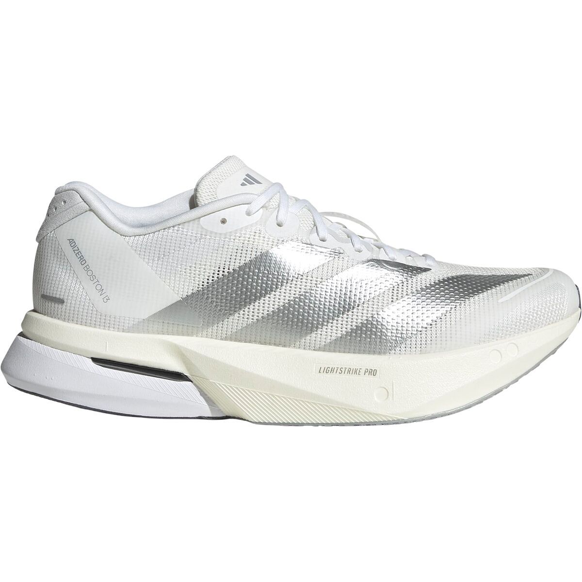 Image of Adidas Adizero Boston 13 Running Shoe - Women's Ftwr White/Matte Silver/Dash Grey, 6.5