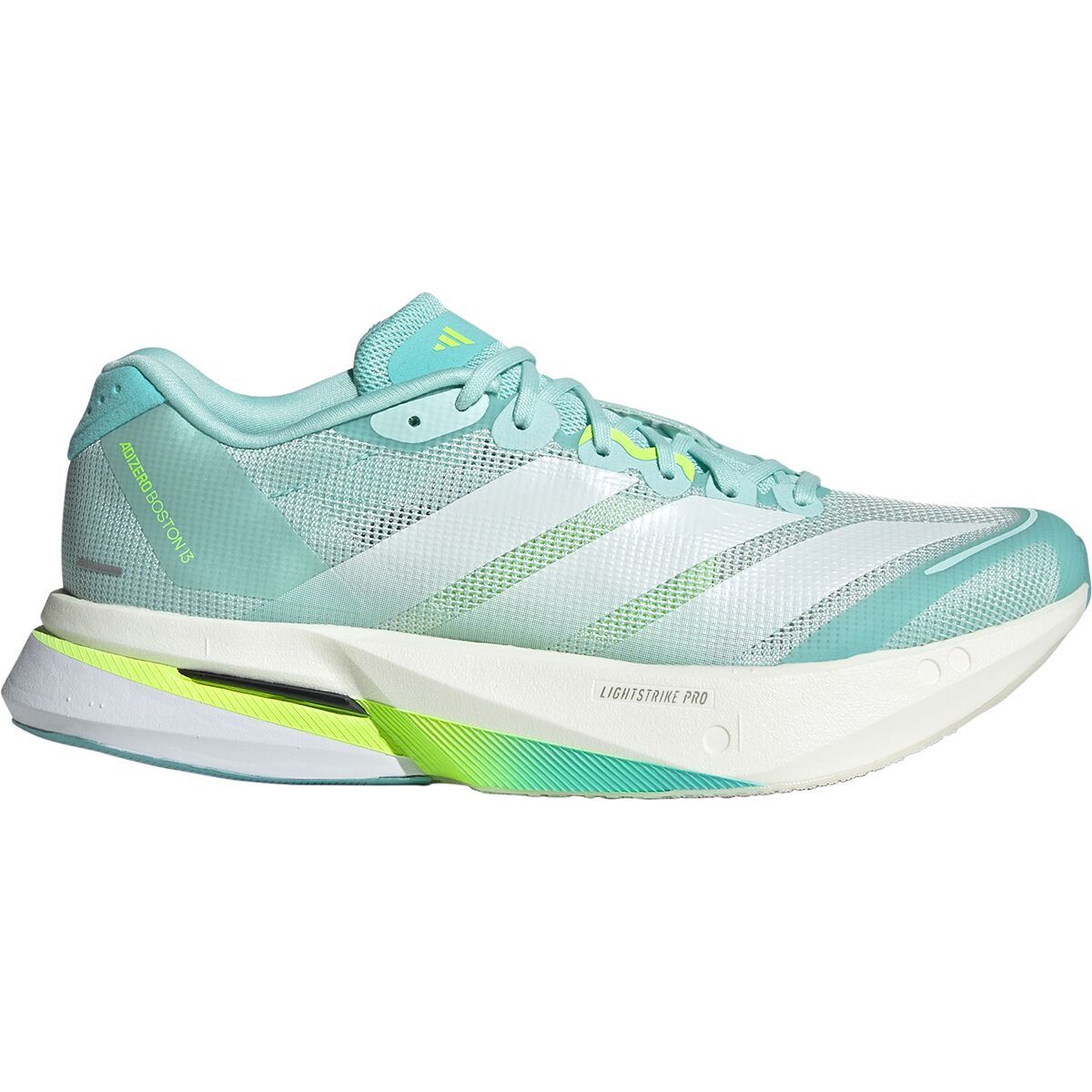 Image of Adidas Adizero Boston 13 Running Shoe - Women's Semi Flash Aqua/Zero Metallic, 8.5