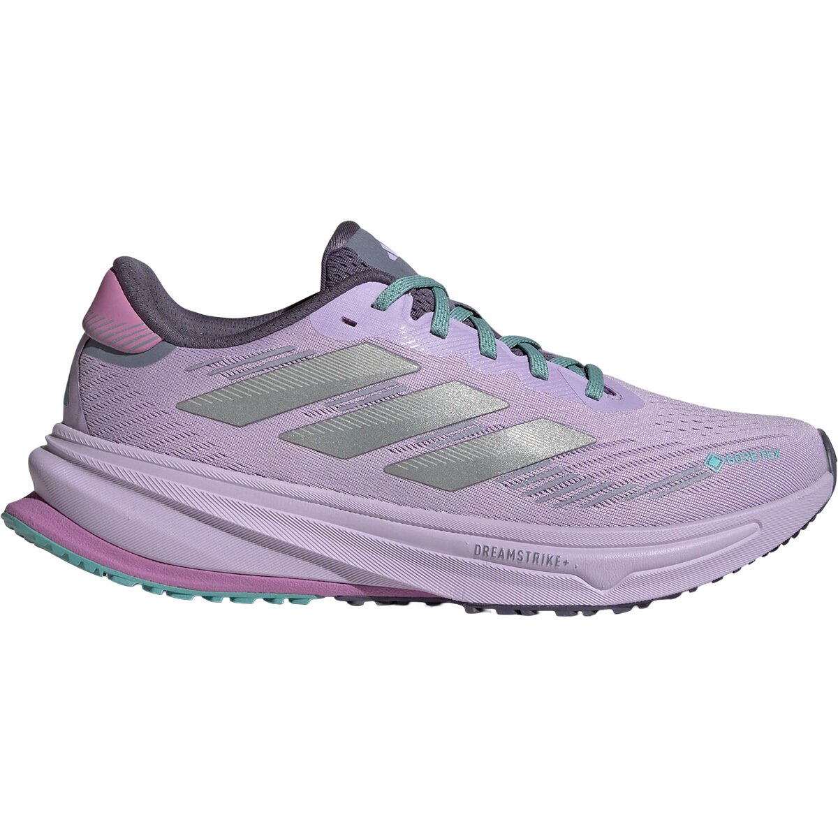 Image of Adidas Supernova Rise GTX Running Shoe - Women's Powder Plum/Silver Metallic/Mint Ton, 9.5