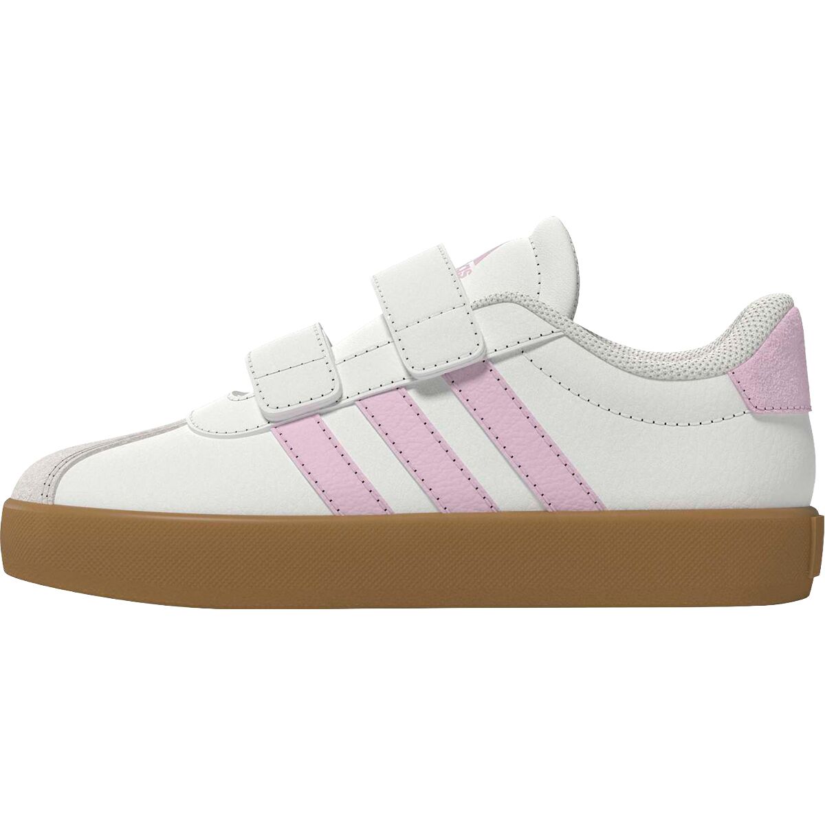 Image of Adidas VL Court 3.0 Shoe - Toddlers' Ftwr White/Clear Pink/ Gum 3, 6.0