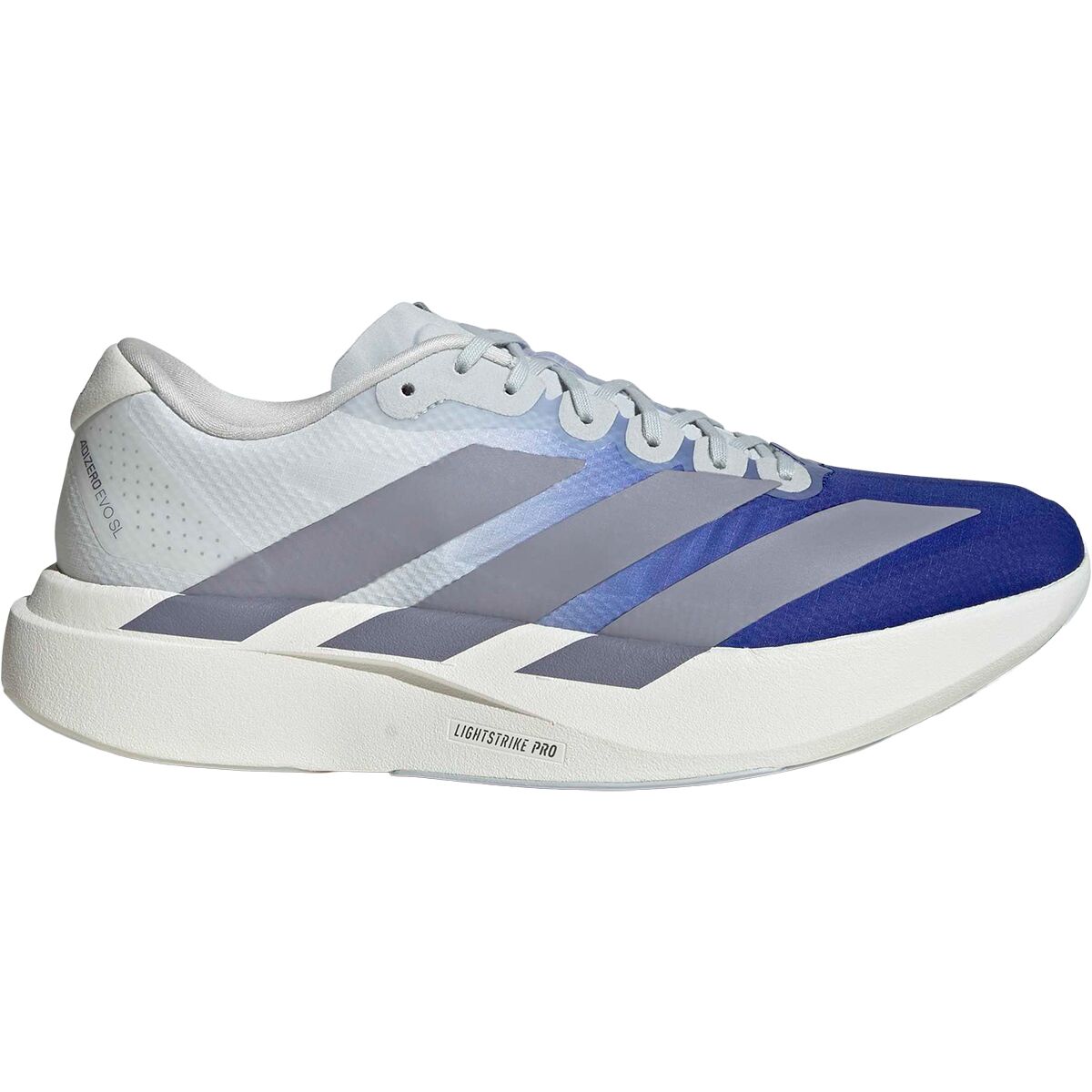 Image of Adidas Adizero Evo SL Woven Running Shoe - Men's Lucid Blue/Slate/Crystal White, 9.5