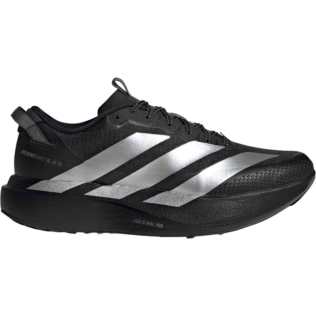 Image of Adidas Adizero Evo SL ATR Running Shoe - Men's Core Black/Silver Metallic/Grey Five, 9.5