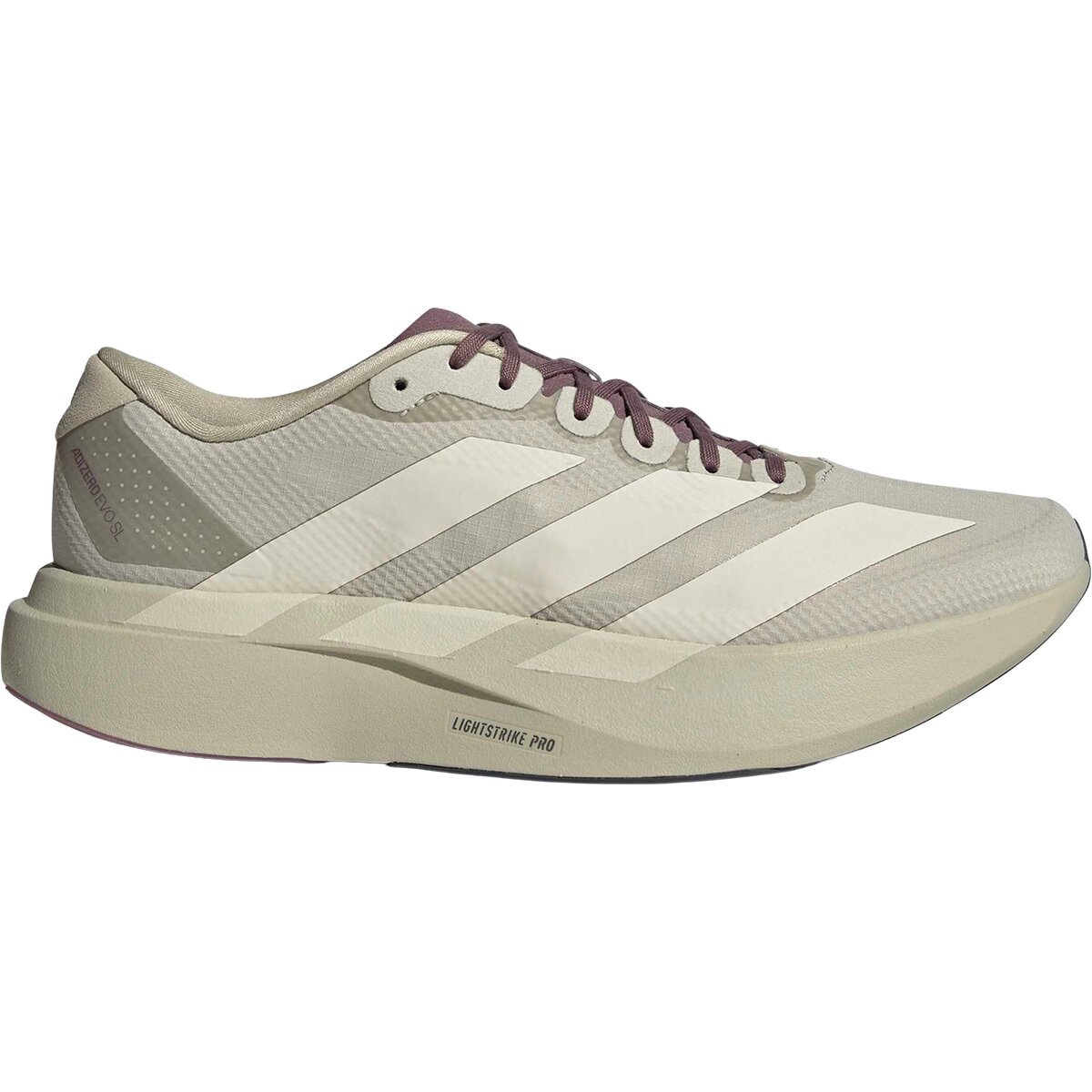 Image of Adidas Adizero Evo SL Woven HK Running Shoe - Men's Putty Grey/Alumina/Shadow Fig, 9.0