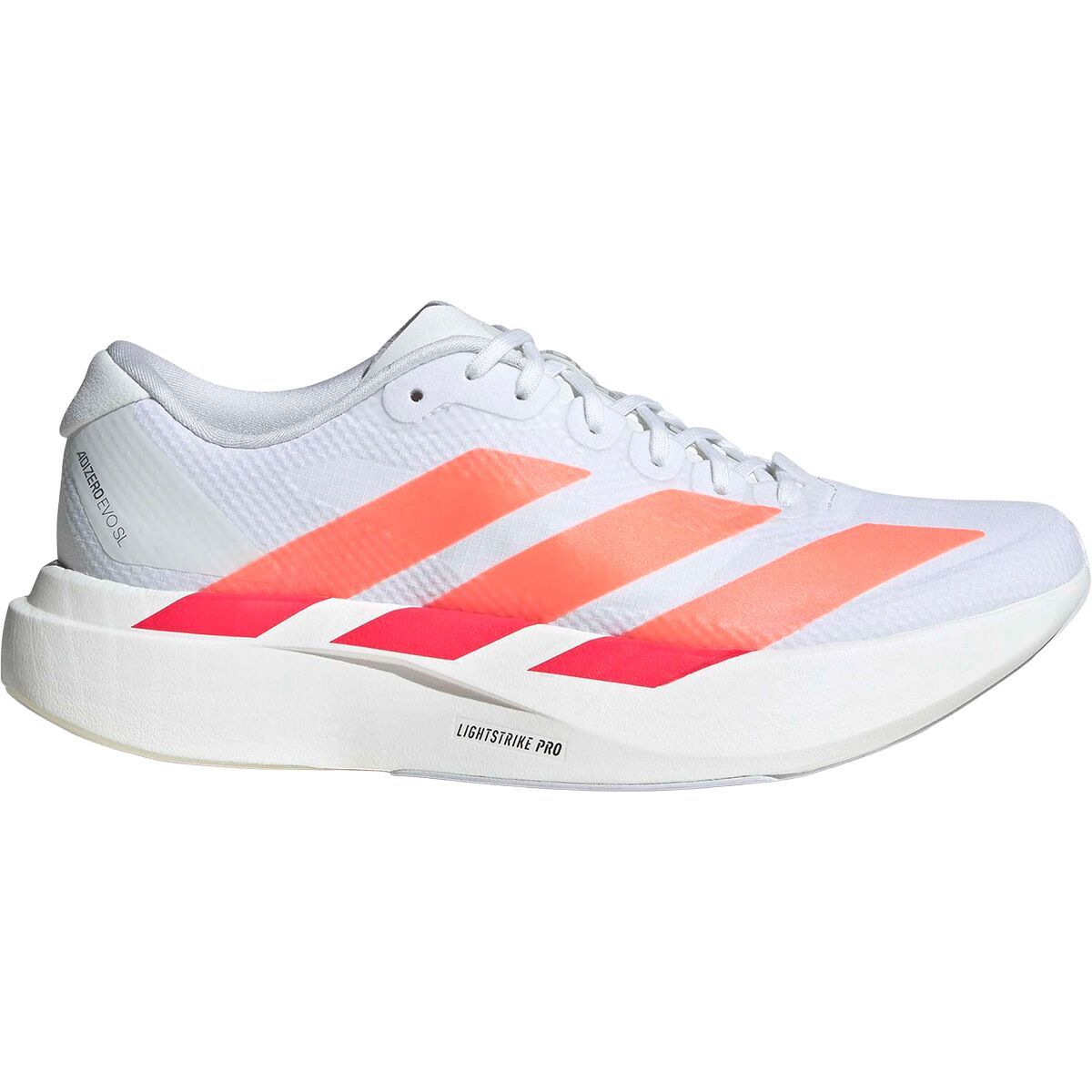 Image of Adidas Adizero Evo SL Woven Running Shoe - Women's Ftwr White/Beam Orange/Lucid Red, 8.5