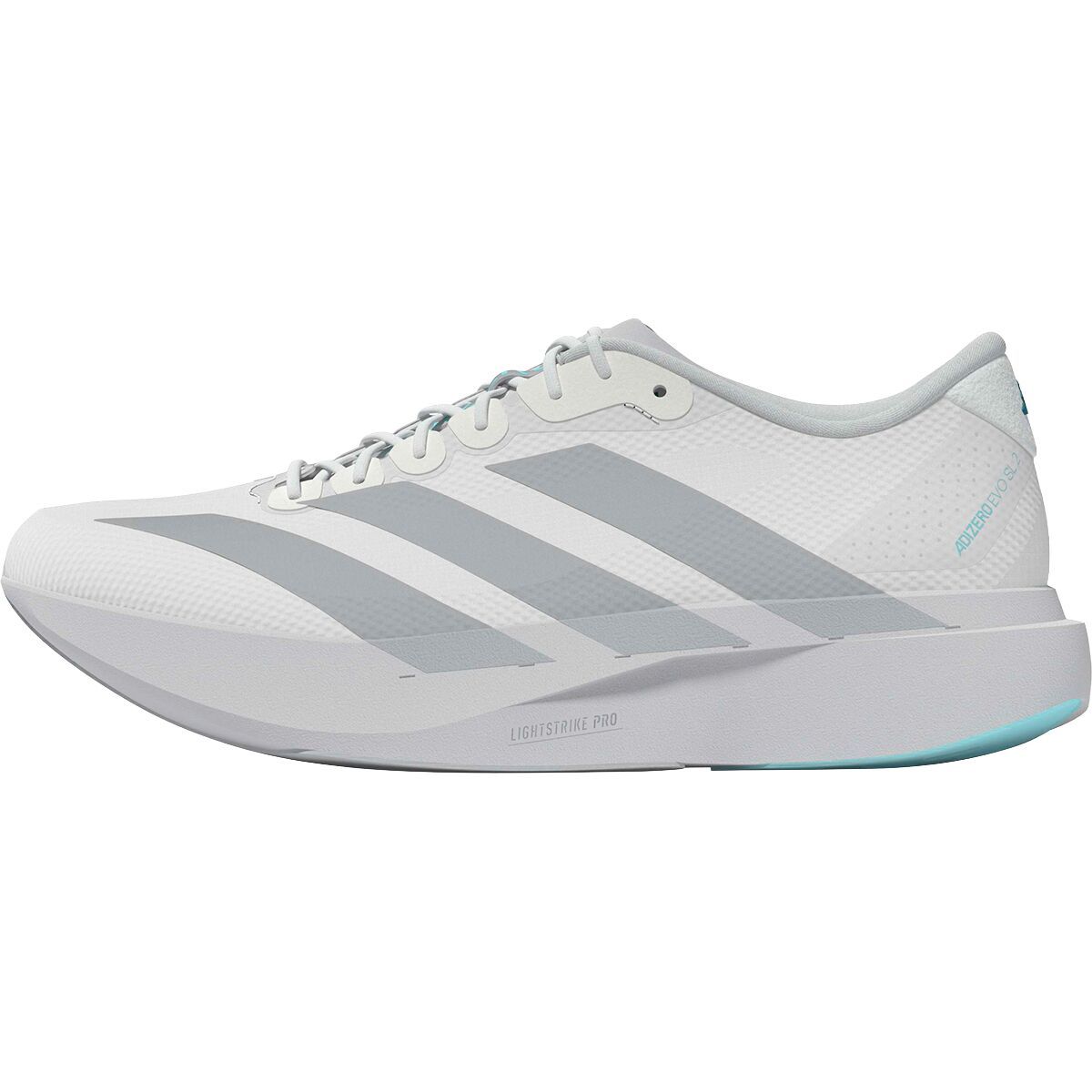 Image of Adidas Adizero Evo SL Woven Running Shoe - Women's Ftwr White/Ftwr White/Clear Aqua, 8.0
