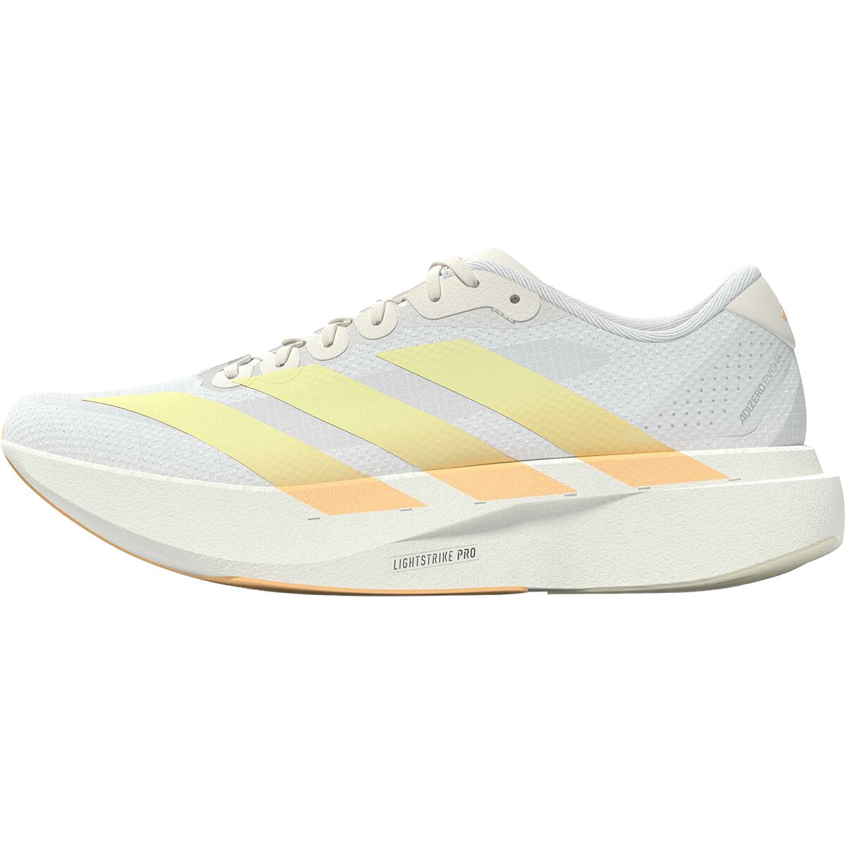 Image of Adidas Adizero Evo SL Woven Running Shoe - Women's Ftwr White/Ice Tangerine/Off White, 7.0
