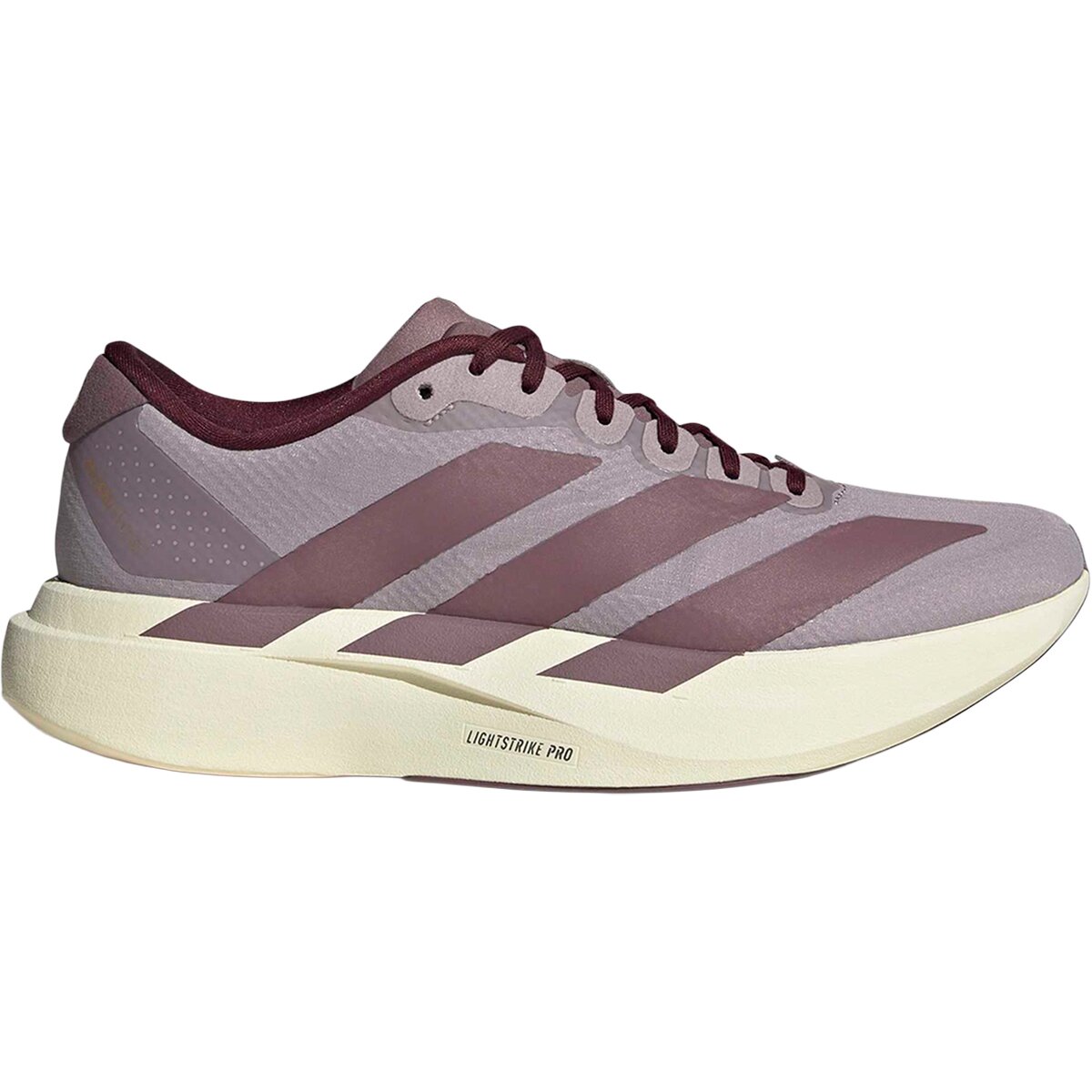 Image of Adidas Adizero Evo SL Woven Running Shoe - Women's Preloved Fig/Shadow Fig/Maroon, 6.0