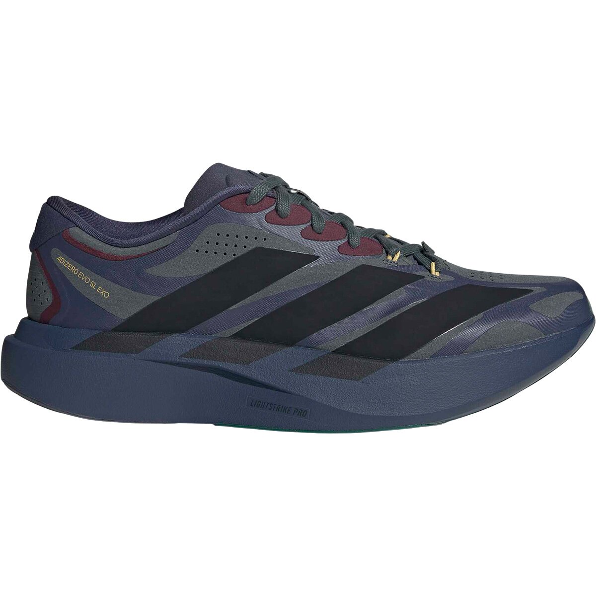 Image of Adidas Adizero Evo SL Exo Running Shoe - Men's Collegiate Navy/Core Black/Pyrite, 10.0