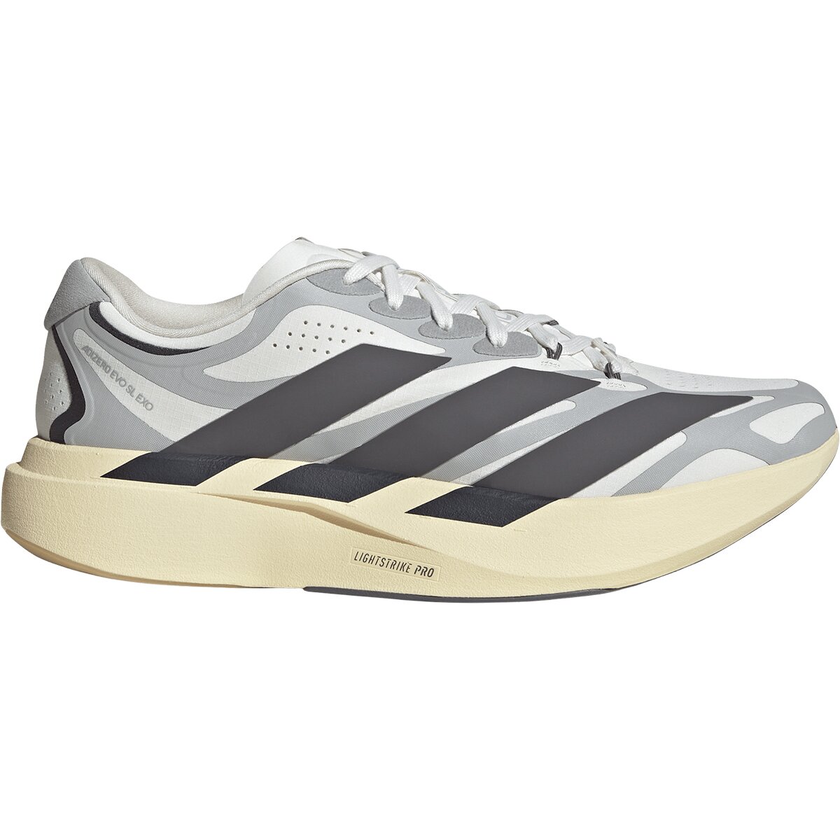 Image of Adidas Adizero Evo SL Exo Running Shoe - Men's Core White/Utility Black/Grey Two, 11.0