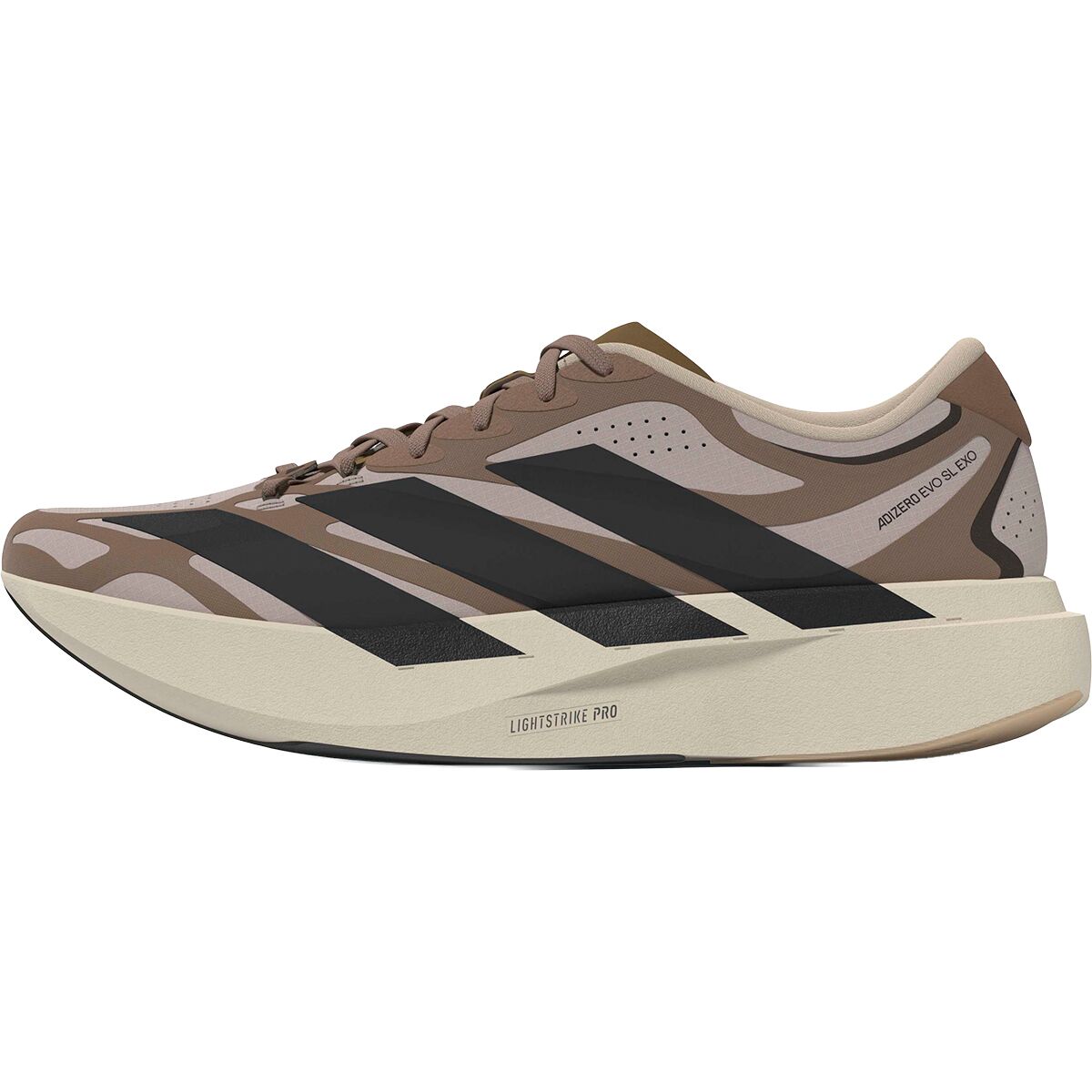 Image of Adidas Adizero Evo SL Exo Running Shoe - Men's Khaki Three/Carbon/Khaki Six, 10.5