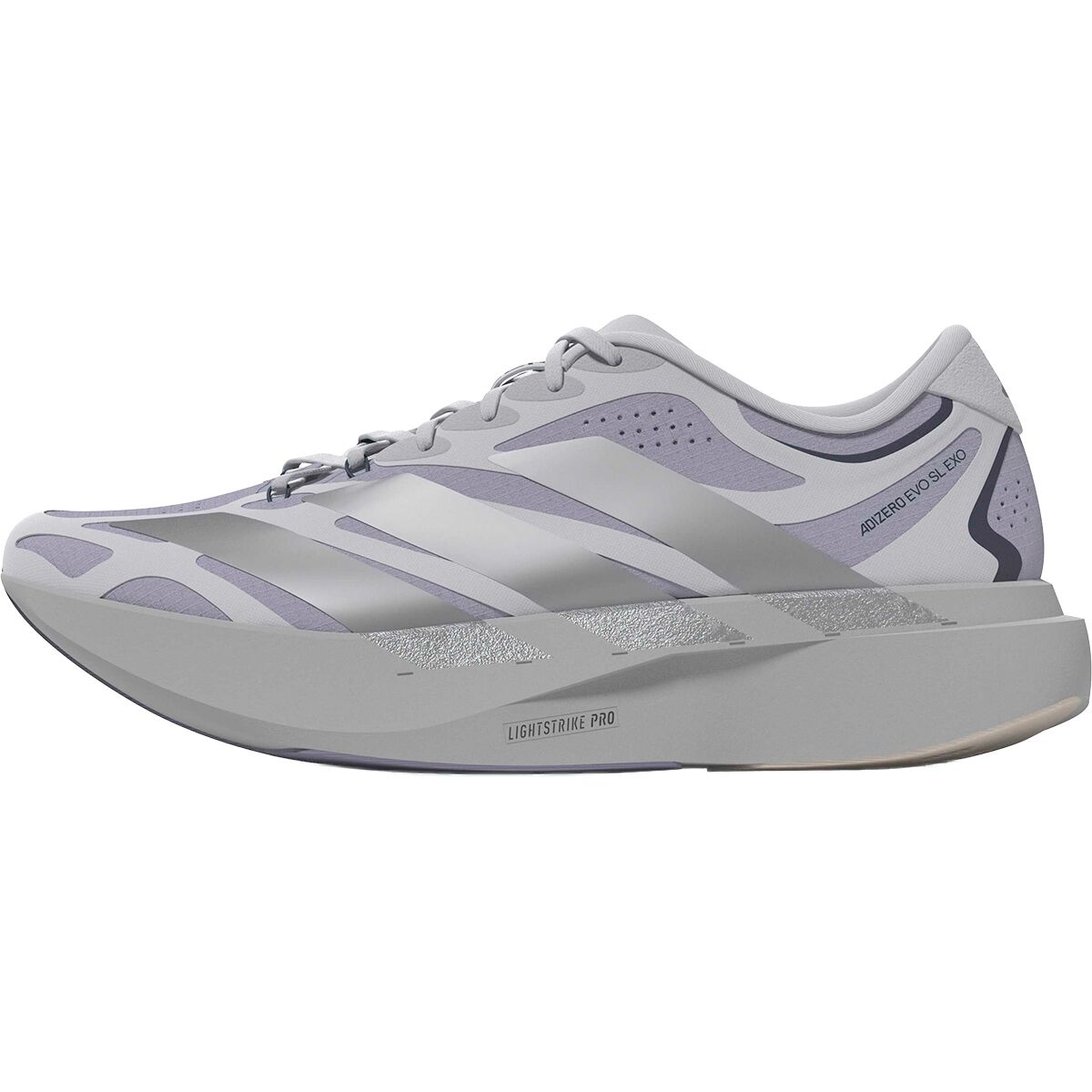 Image of Adidas Adizero Evo SL Exo Running Shoe - Women's Glory Grey/Silver Metallic/Dash Grey, 7.0