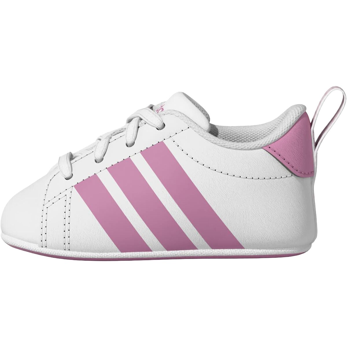 Image of Adidas Grand Court Crib Shoe - Infants' Ftwr White/Bliss Pink/Ftwr White, 2.0