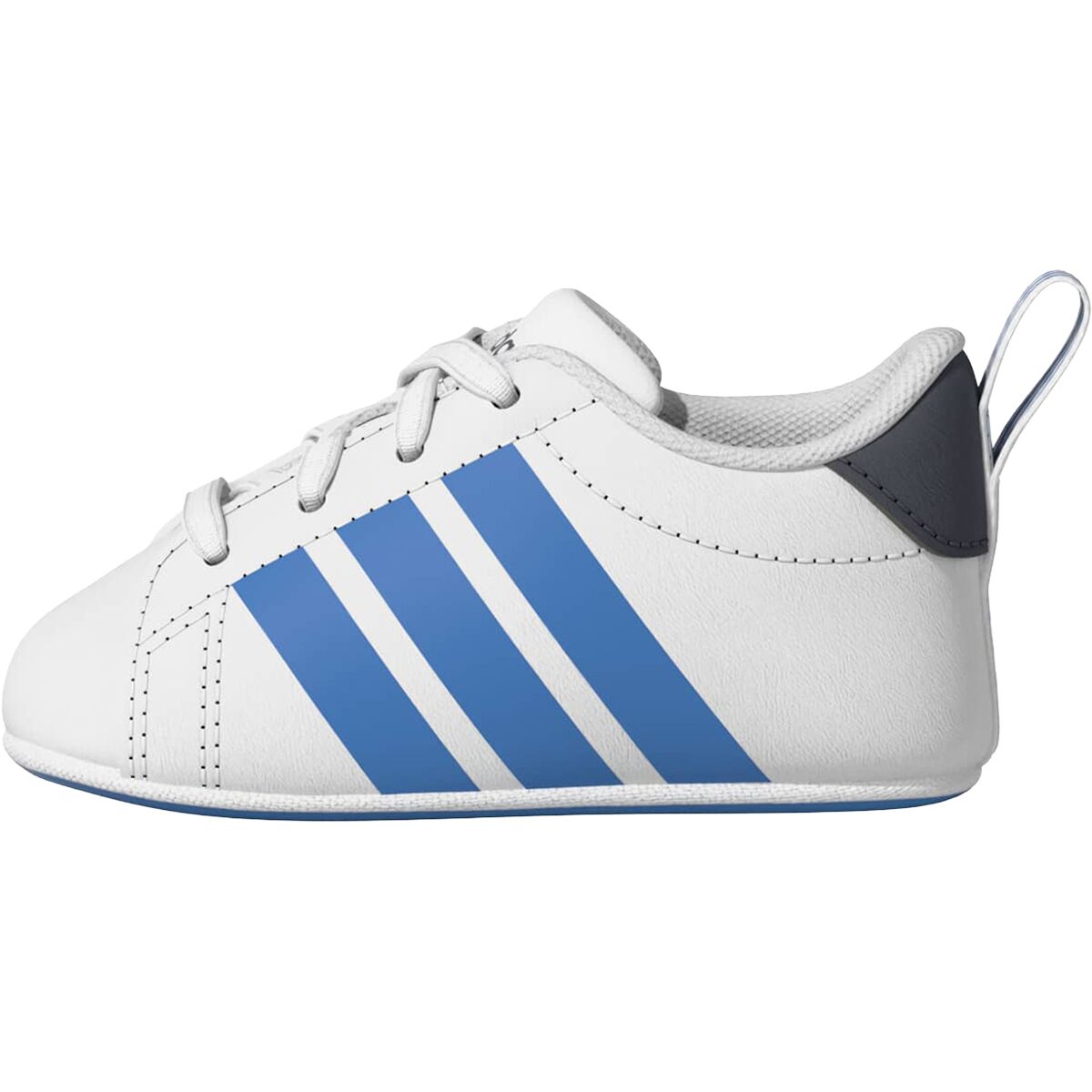 Image of Adidas Grand Court Crib Shoe - Infants' Ftwr White/Lucid Razzle Blue/Aurora Neon, 3.0